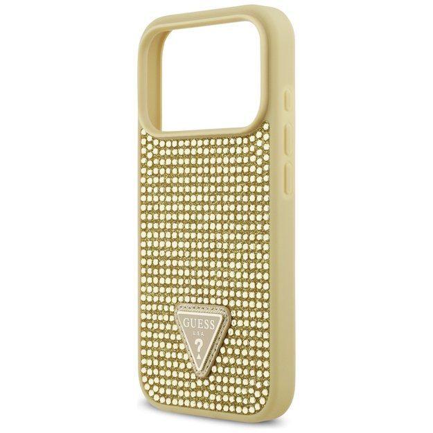 Guess Rhinestone Triangle Logo iPhone 17 Pro Case - Gold 5