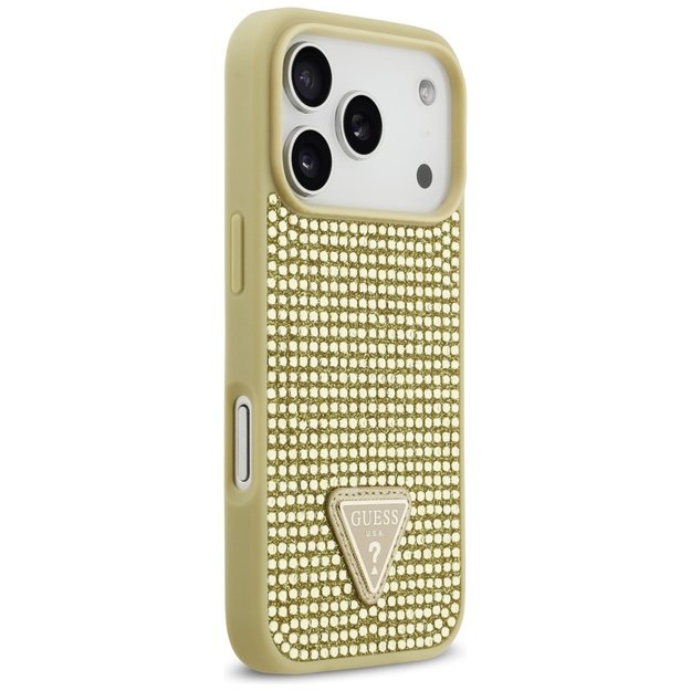 Guess Rhinestone Triangle Logo iPhone 17 Pro Case - Gold 3
