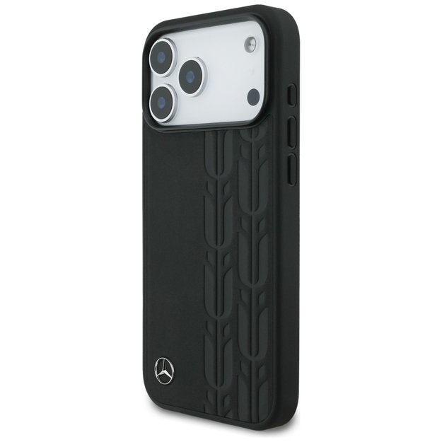 Mercedes Leather Laurel Leaves MagSafe Case for iPhone 17 Pro Max - Black 1