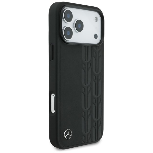 Mercedes Leather Laurel Leaves MagSafe Case for iPhone 17 Pro Max - Black 3