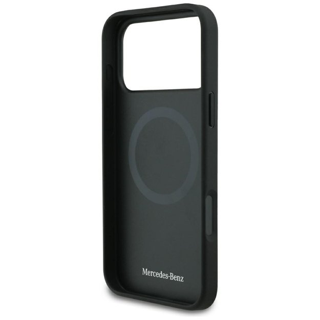 Mercedes Leather Laurel Leaves MagSafe Case for iPhone 17 Pro Max - Black 6