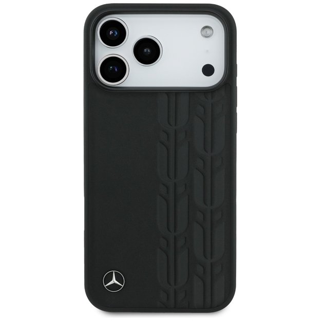 Mercedes Leather Laurel Leaves MagSafe Case for iPhone 17 Pro Max - Black 2