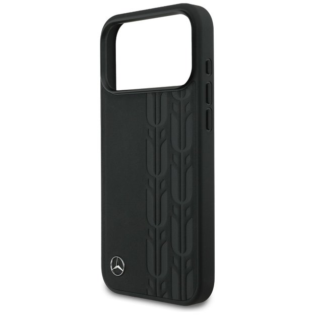 Mercedes Leather Laurel Leaves MagSafe Case for iPhone 17 Pro Max - Black 5