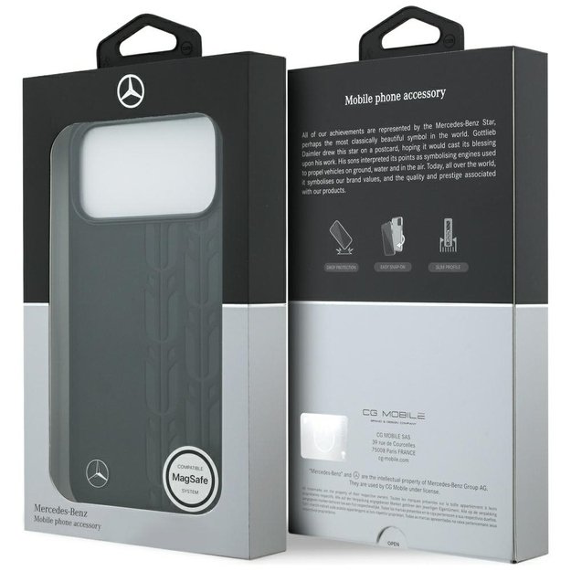 Mercedes Leather Laurel Leaves MagSafe Case for iPhone 17 Pro Max - Black 7