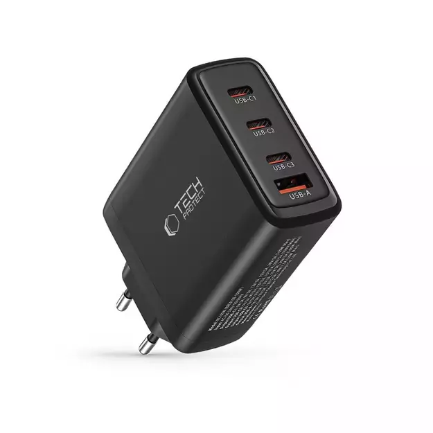 Tech-Protect NC100W-GAN charger network GaN 3x USB-C PD 100W / USB-A QC 3.0 - black 5