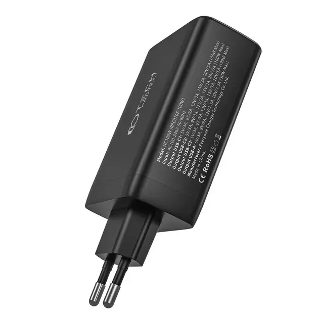 Tech-Protect NC100W-GAN charger network GaN 3x USB-C PD 100W / USB-A QC 3.0 - black 2