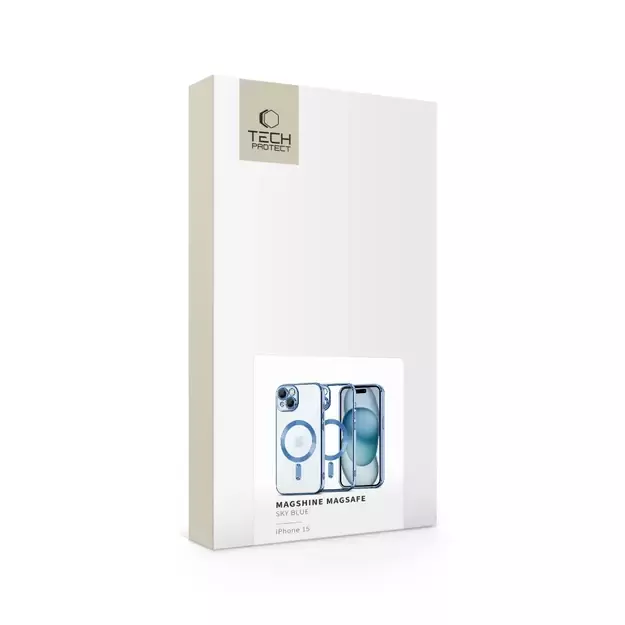 Tech-Protect MagShine Line MagSafe case for iPhone 15 - blue 13