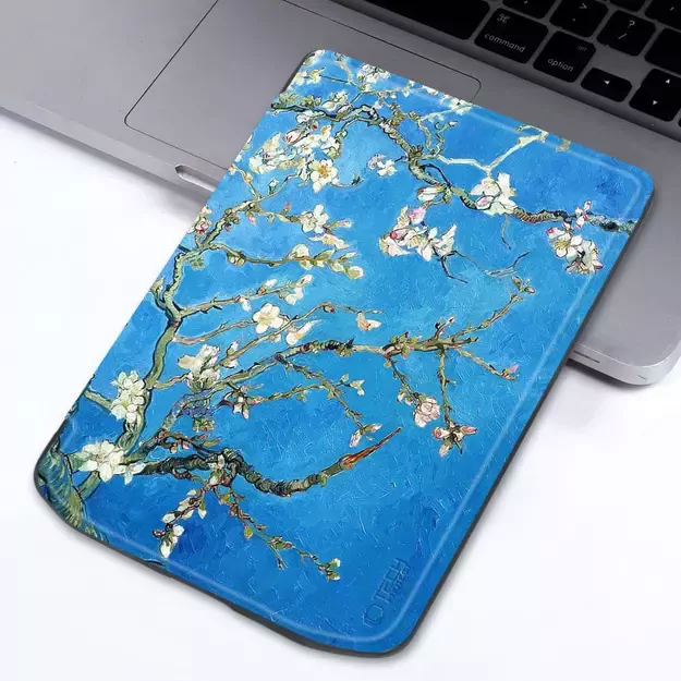 Tech-Protect SmartCase for PocketBook Verse / Verse Pro - Blue with Sakura Flowers 5