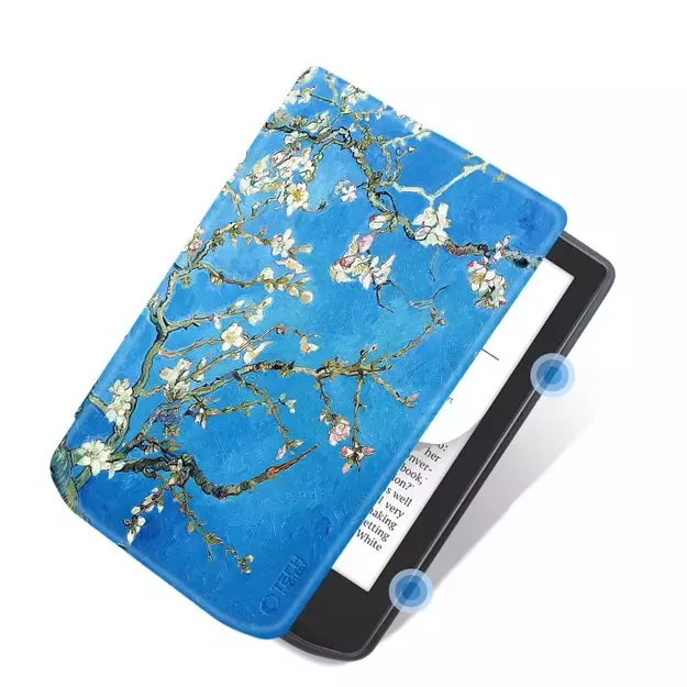 Tech-Protect SmartCase for PocketBook Verse / Verse Pro - Blue with Sakura Flowers 2