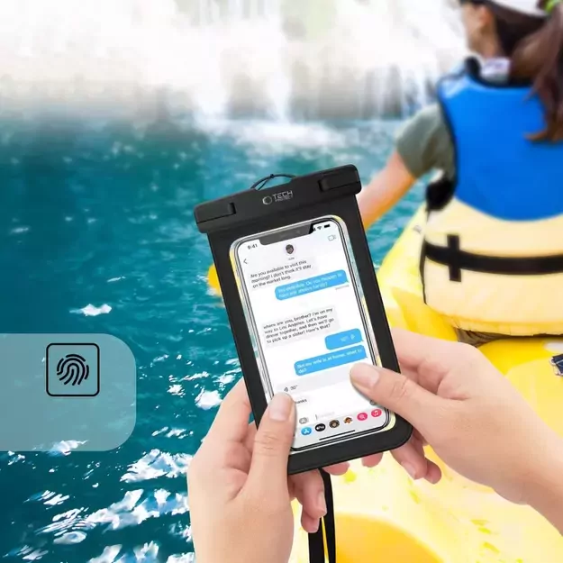 Tech-Protect Waterproof Case UWC9 waterproof for devices up to 8.9&quot  - black and orange 3
