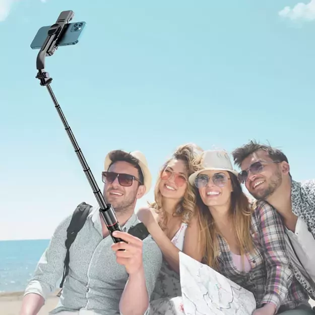 Tech-Protect L05S Bluetooth Selfie Stick with Tripod up to 105cm with LED Light - Black 8