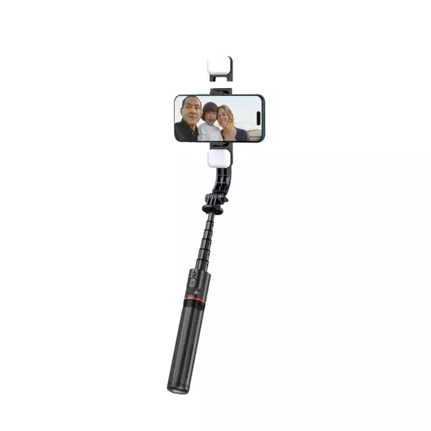 Tech-Protect L05S Bluetooth Selfie Stick with Tripod up to 105cm with LED Light - Black 2