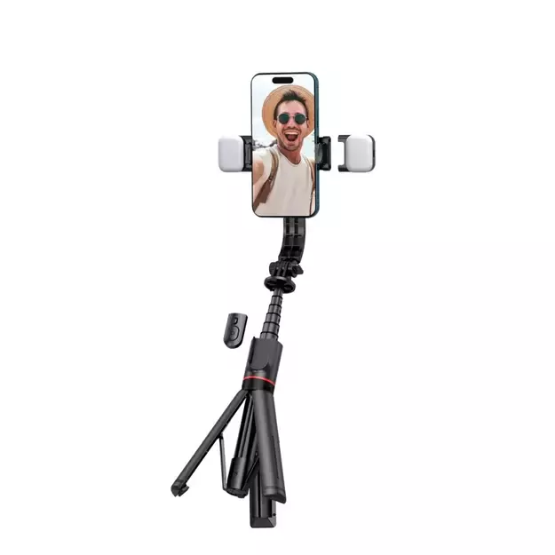Tech-Protect L05S Bluetooth Selfie Stick with Tripod up to 105cm with LED Light - Black 6