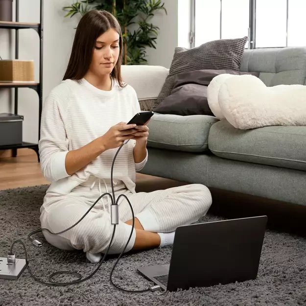 Tech-Protect UltraBoost 3in1 USB-A - Lightning / USB-C / micro USB 3.5A cable 1m - gray 2