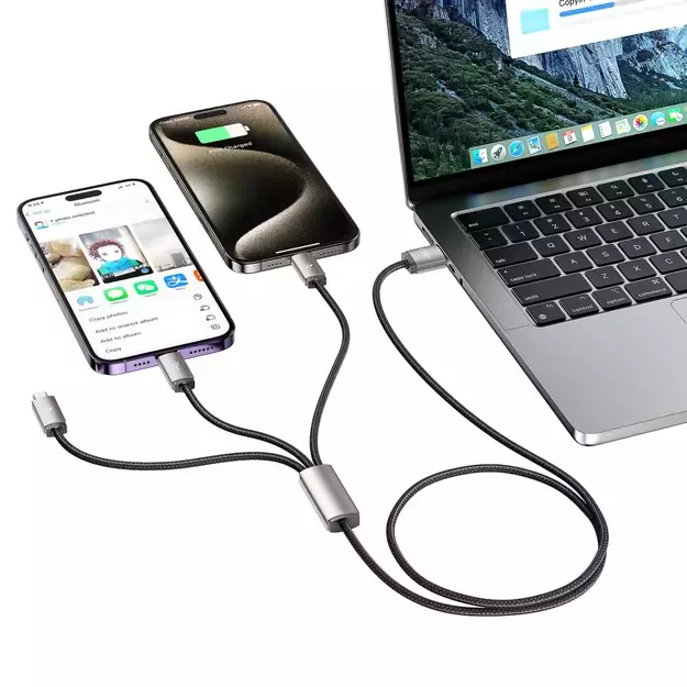 Tech-Protect UltraBoost 3in1 USB-A - Lightning / USB-C / micro USB 3.5A cable 1m - gray 6
