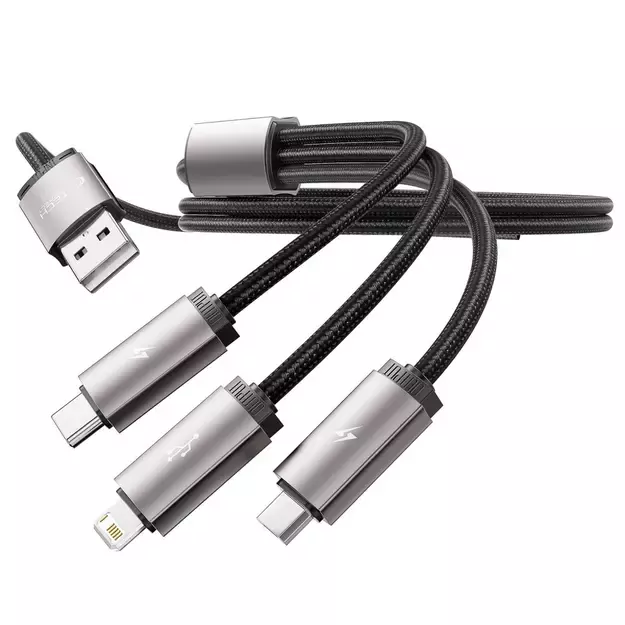 Tech-Protect UltraBoost 3in1 USB-A - Lightning / USB-C / micro USB 3.5A cable 1m - gray 4