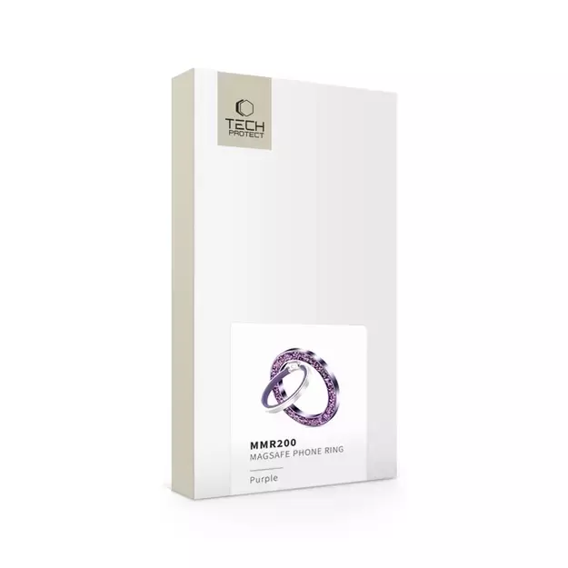 Tech-Protect MMR200 magnetic holder / ring with MagSafe - purple with crystals 2