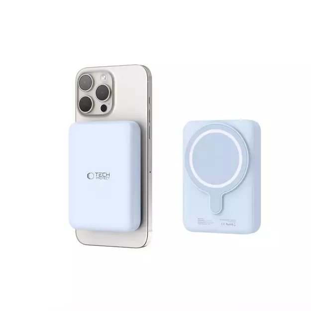 Tech-Protect LifeMag PB11 Powerbank with MagSafe 10000mAh 15W USB-C port - blue + USB-C cable 3