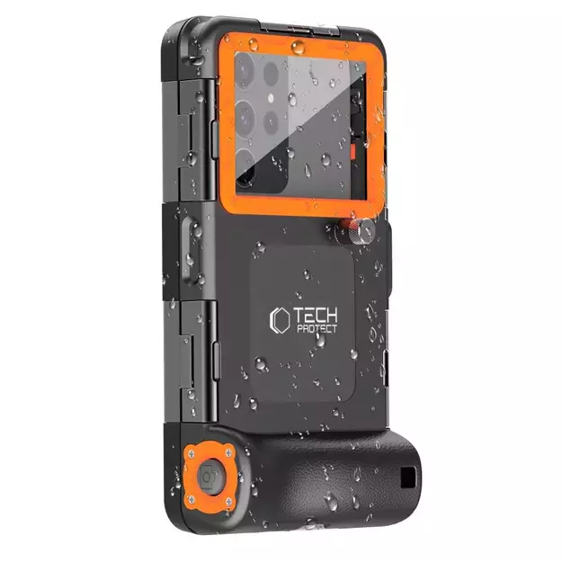 Tech-Protect Waterproof Case IPX8 for 4.7-6.7&quot  Smartphones - Black and Orange 7
