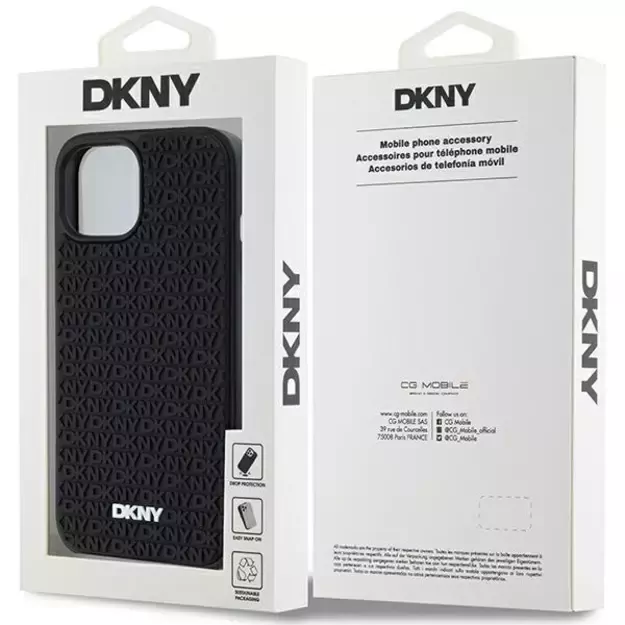 DKNY 3D Rubber Repeat Pattern case for iPhone 15/14/13 - black 7