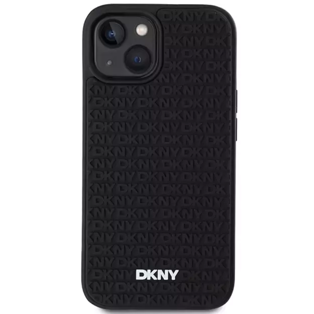 DKNY 3D Rubber Repeat Pattern case for iPhone 15/14/13 - black 2