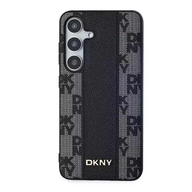 DKNY Leather Checkered Mono Pattern MagSafe case for Samsung Galaxy S24+ - black 9