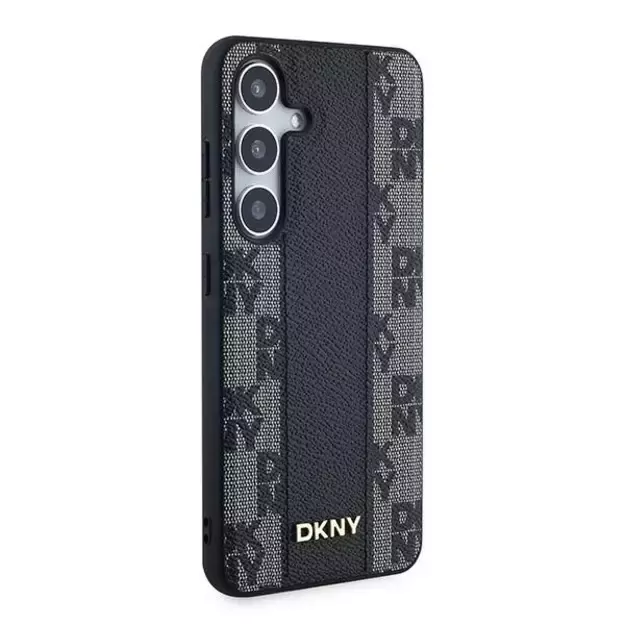 DKNY Leather Checkered Mono Pattern MagSafe case for Samsung Galaxy S24+ - black 10