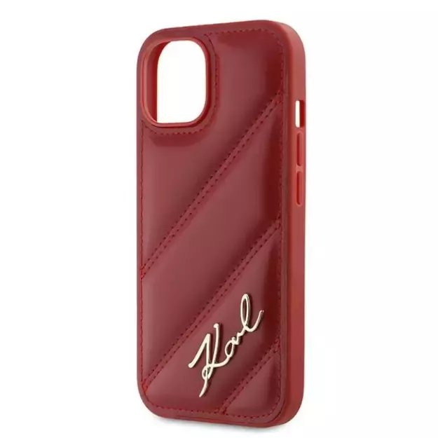 Karl Lagerfeld Diagonal Quilted Script case for iPhone 15 / 14 / 13 - red 5