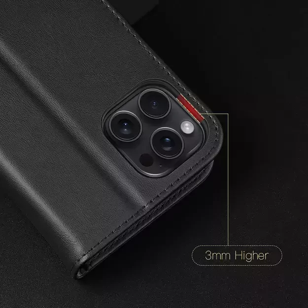 Dux Ducis Hivo iPhone 16 Pro Case with Flip and RFID Protection - Black 31