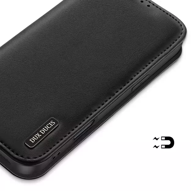 Dux Ducis Hivo iPhone 16 Pro Case with Flip and RFID Protection - Black 22