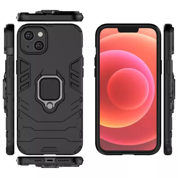 Ring Armor case for iPhone 14 Pro armored cover magnetic holder ring black 5