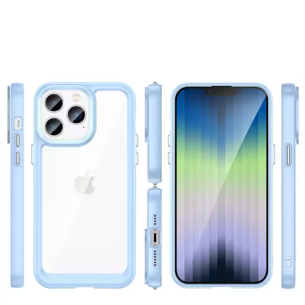Outer Space Case iPhone 14 Pro Max hard case with a gel frame blue 8