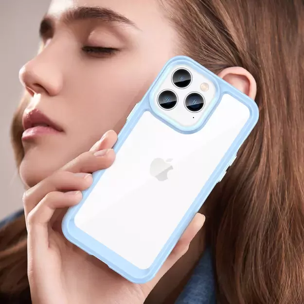 Outer Space Case iPhone 14 Pro Max hard case with a gel frame blue 13