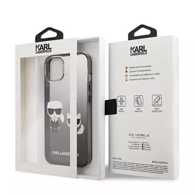 Karl Lagerfeld KLHCP13STGKCK iPhone 13 mini 5,4  hardcase czarny/black Gradient Ikonik Karl & Choupette 7