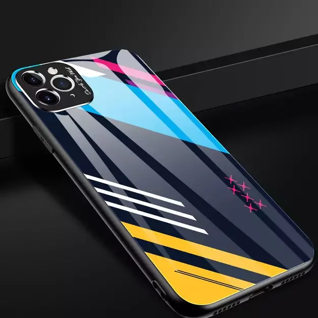 Color Glass Case Durable Cover with Tempered Glass Back and camera cover iPhone 11 Pro Max pattern 2 27