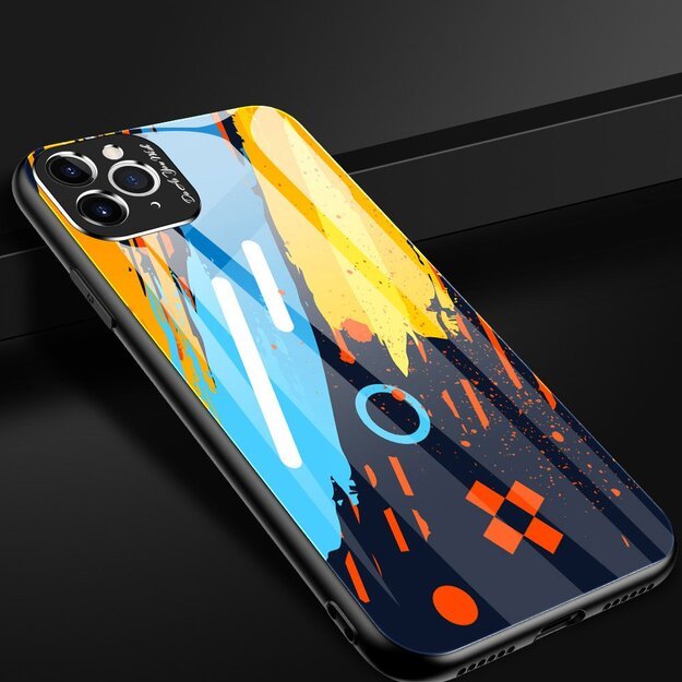 Color Glass Case Durable Cover with Tempered Glass Back and camera cover iPhone 11 Pro Max pattern 2 11