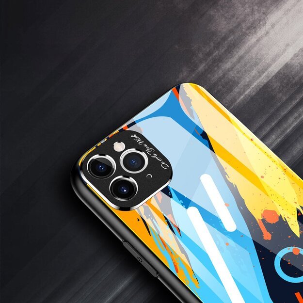 Color Glass Case Durable Cover with Tempered Glass Back and camera cover iPhone 11 Pro Max pattern 2 3