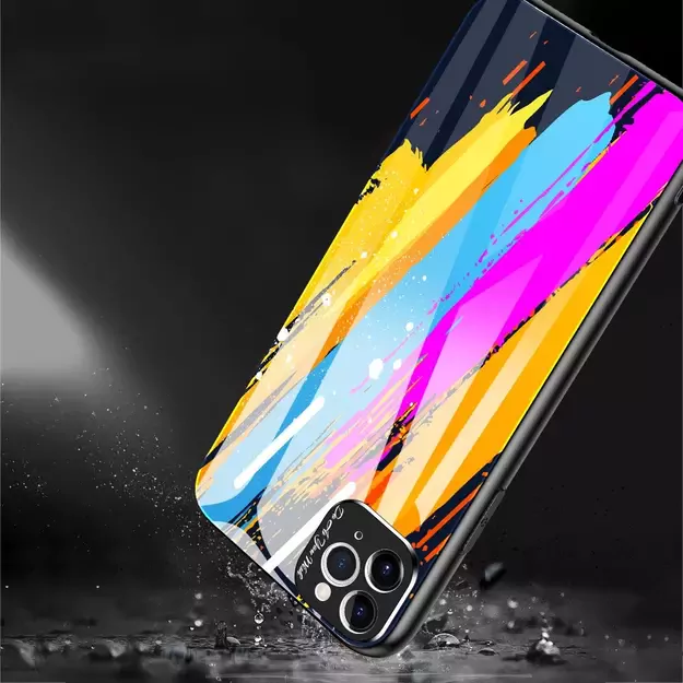 Color Glass Case Durable Cover with Tempered Glass Back and camera cover iPhone 11 Pro Max pattern 2 25