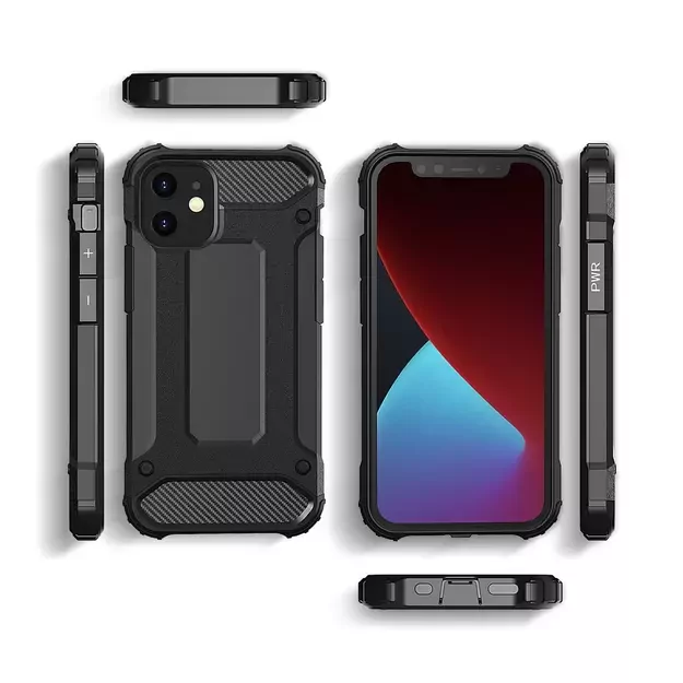 Hybrid Armor Case Tough Rugged Cover for iPhone 12 Pro Max black 17
