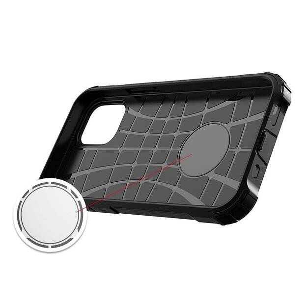 Hybrid Armor Case Tough Rugged Cover for iPhone 12 Pro Max black 5