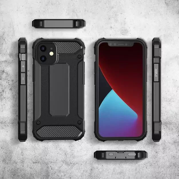 Hybrid Armor Case Tough Rugged Cover for iPhone 12 Pro Max black 13