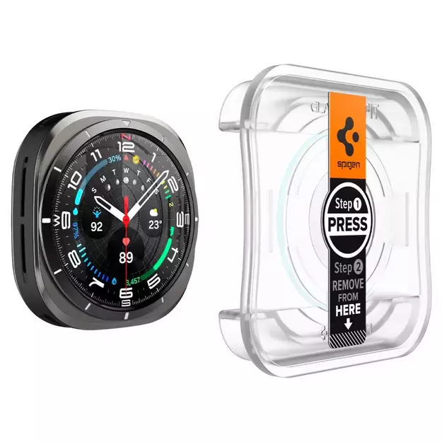Spigen Glas.TR EZ Fit Tempered Glass for Samsung Galaxy Watch Ultra (47mm) - Clear (2-pack) 2