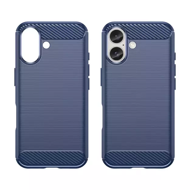 Carbon Case for iPhone 16 Silicone Case - Blue 1