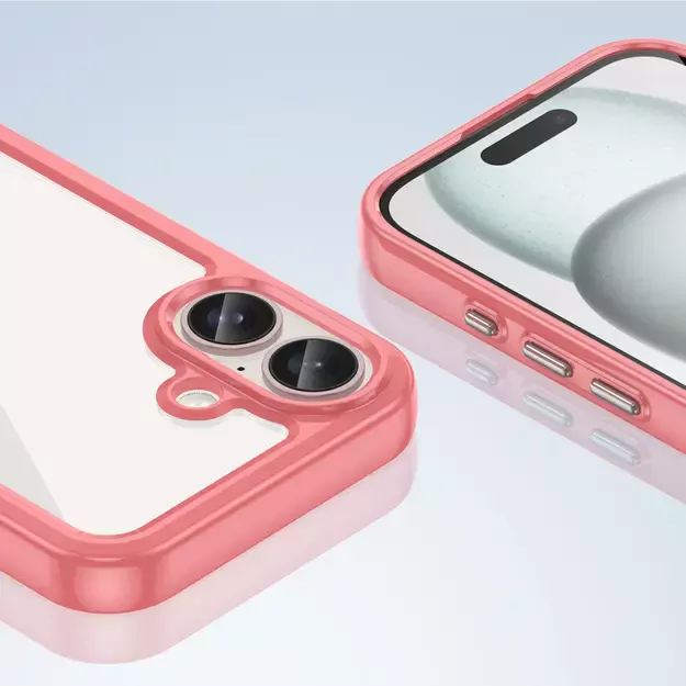 Outer Space Case with Gel Frame for iPhone 16 - Red 12
