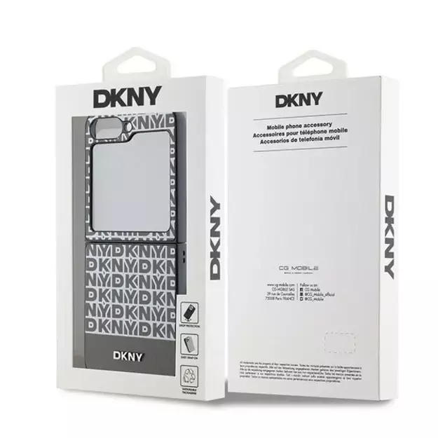 DKNY Repeat Pattern Bottom Stripe Case for Samsung Galaxy Z Flip 6 - Brown 7