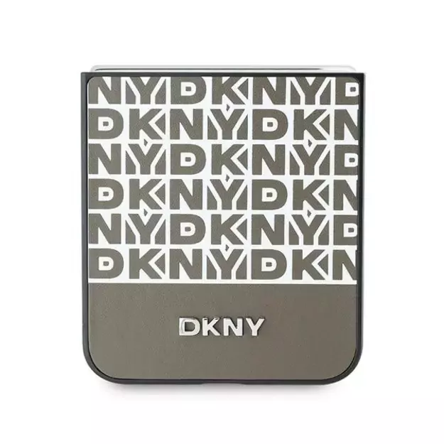 DKNY Repeat Pattern Bottom Stripe Case for Samsung Galaxy Z Flip 6 - Brown 4