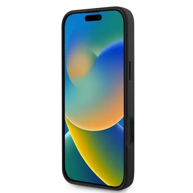 Guess Grained Gold Ring MagSafe case for iPhone 16 Plus - black 4