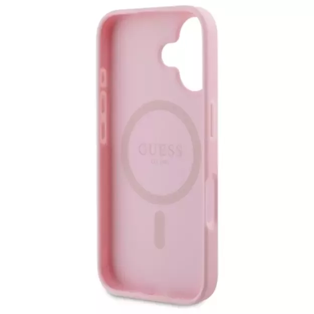 Guess Peony Script MagSafe iPhone 16 Case - Pink 13