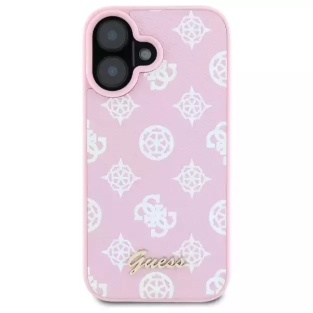 Guess Peony Script MagSafe iPhone 16 Case - Pink 9