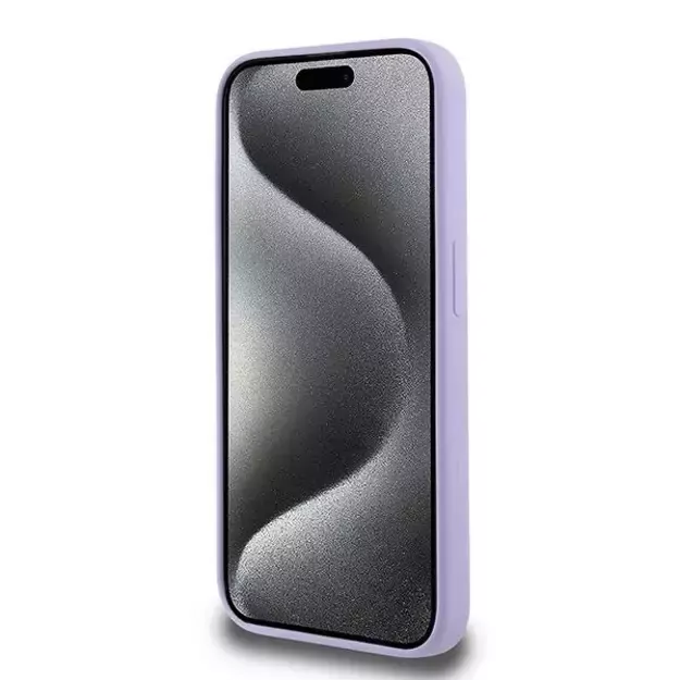 Karl Lagerfeld Silicone Karl&amp Choupette Heads Ring MagSafe Case for iPhone 15 Pro - Purple 4